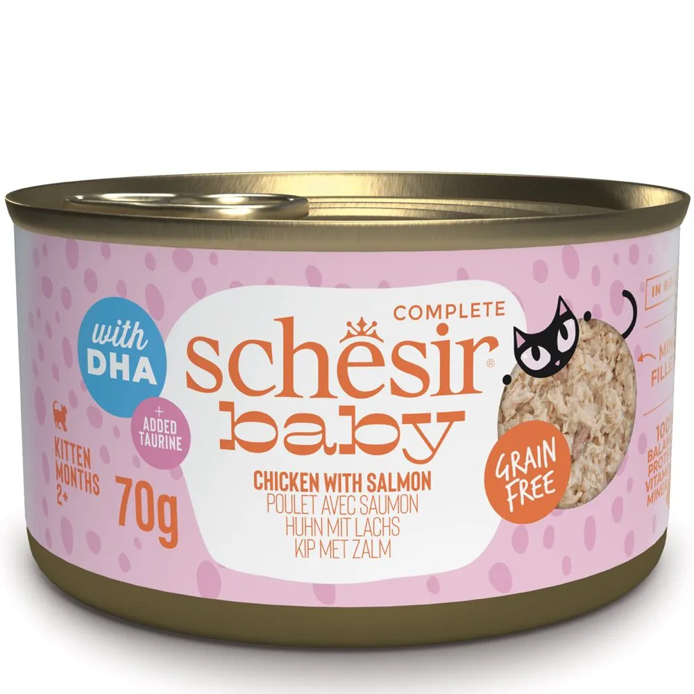 15% OFF: Schesir Baby Chicken With Salmon Grain-Free Kitten Canned Cat Food 70g