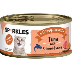 $8 OFF 24 cans: Sparkles Gravy-licious Tuna With Salmon Flakes Canned Cat Food 80g x 24