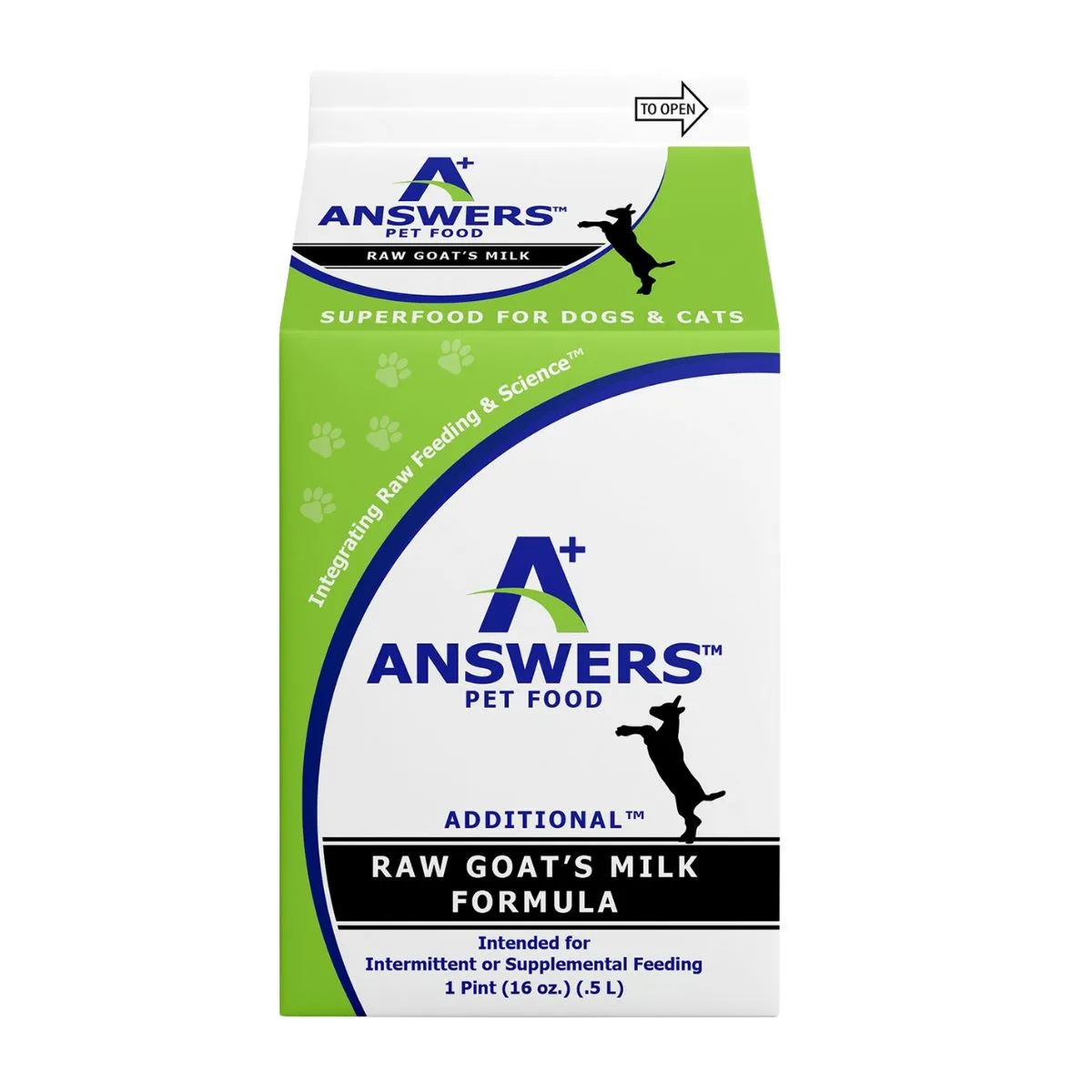 A  Answears Additional Fermented Raw Goat Milk For Cats & Dogs 1 Pint