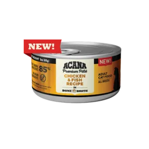 Acana Premium Pâté, Chicken & Fish Recipe, Wet Cat Food, 3-oz Case of 24