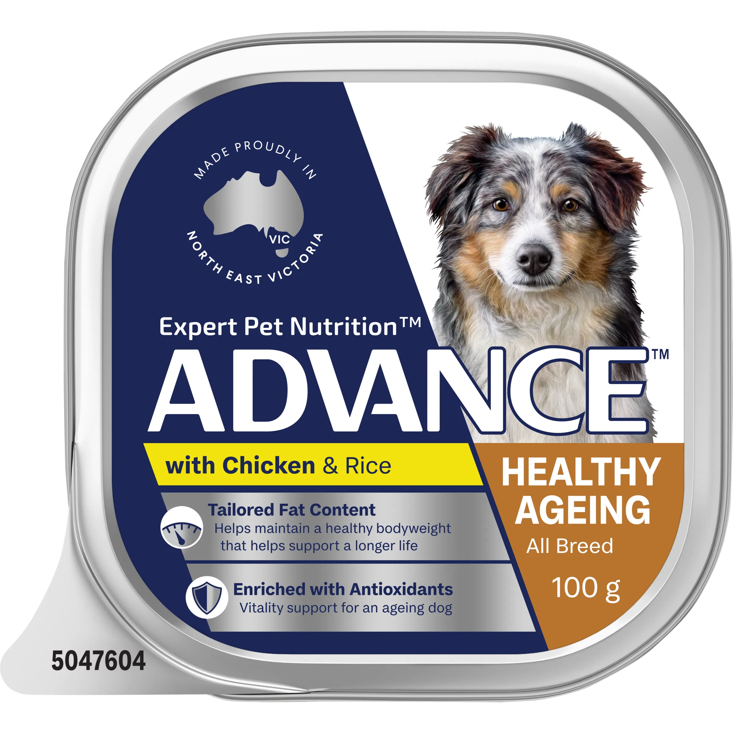 Advance Chicken and Rice Healthy Ageing All Breed Mature Wet Dog Food Tray 100g x 12