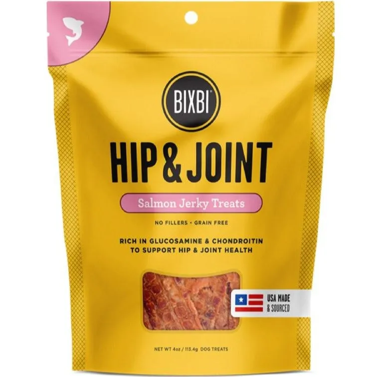 Bixbi Hip & Joint Salmon Jerky Grain-Free Dog Treats 114g