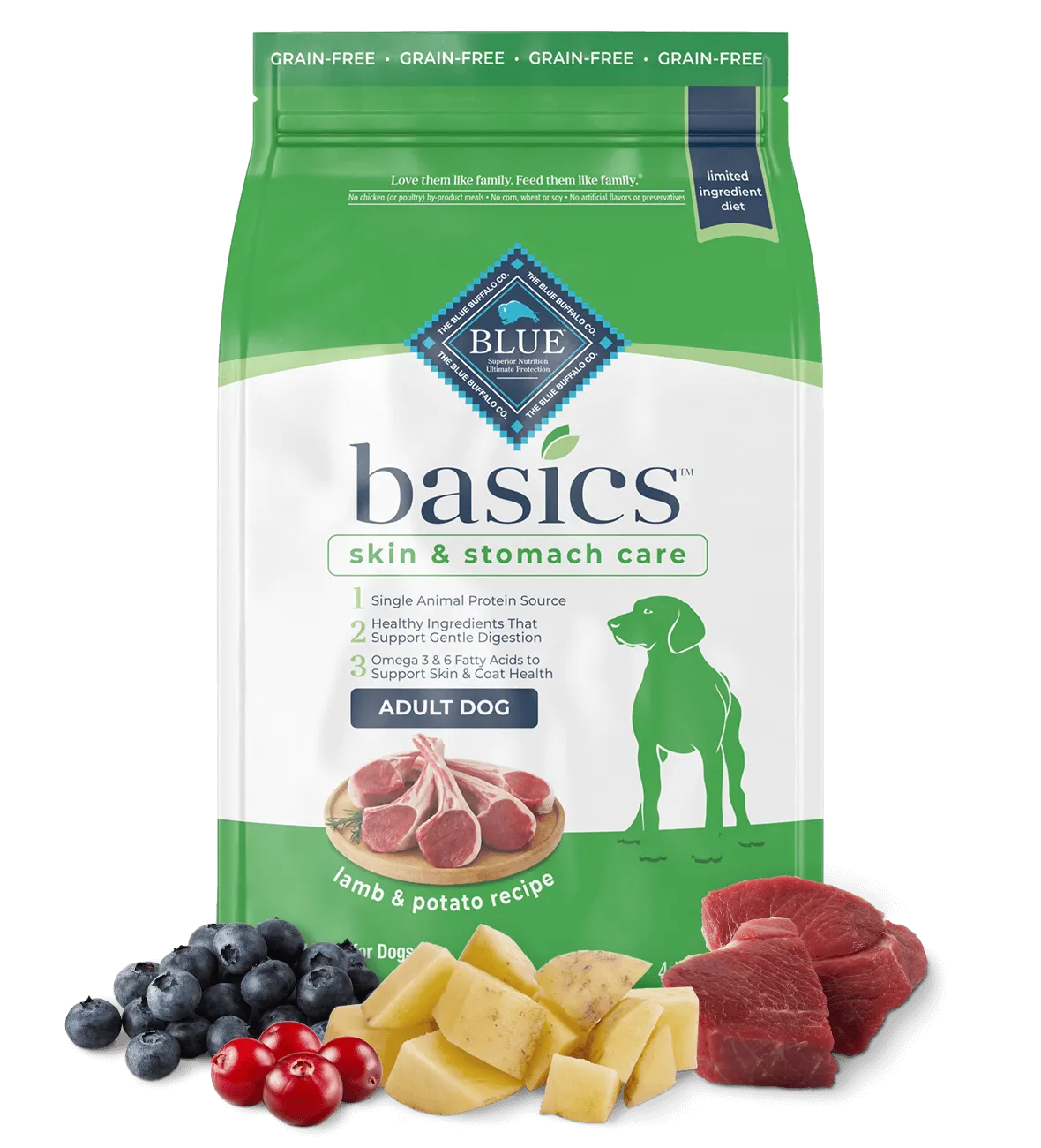 Blue Buffalo Basics Grain Free Adult Lamb & Potato Recipe Dry Dog Food