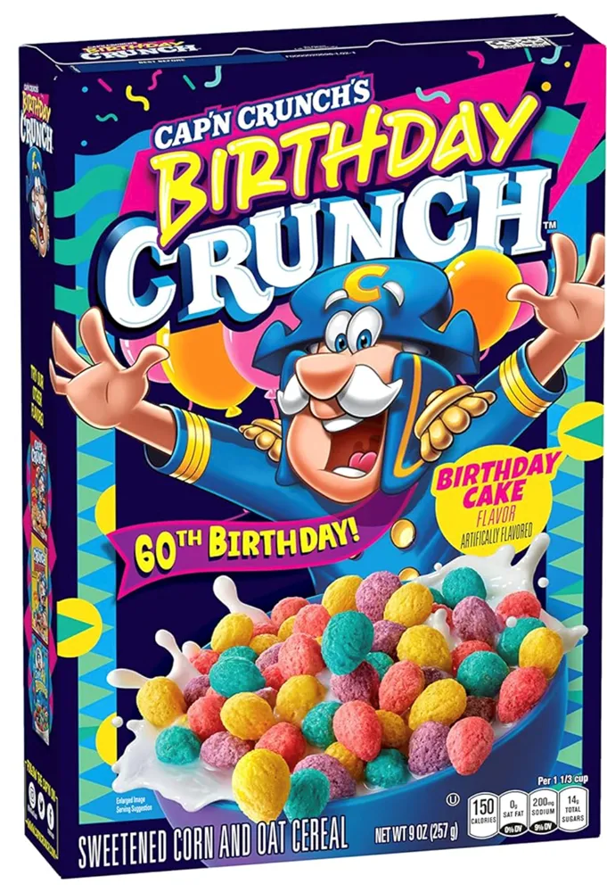 Cap'n Crunch Birthday Cake Cereal 9oz (BEST BY: NOV 2023)