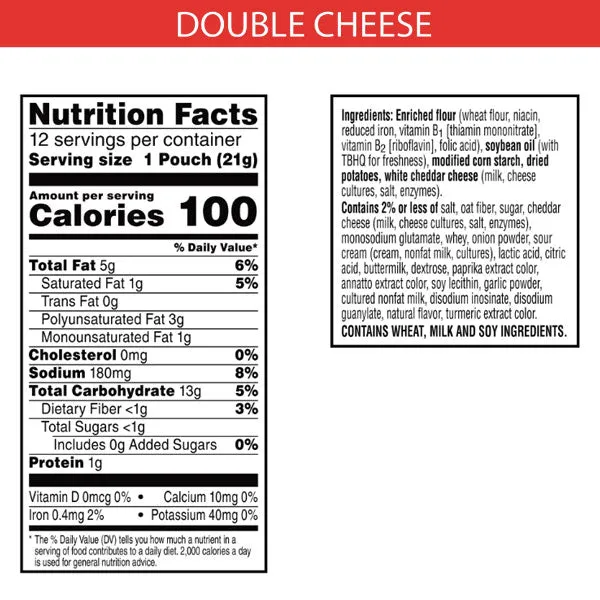 Cheez-It Snap'd Cheese Cracker Chips, Double Cheese, 12 Count