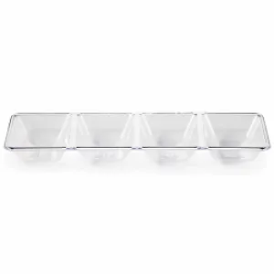 Clear Rectangular Four Compartment Tray