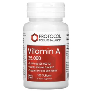 Dietary Supplement Protocol for Life Balance Vitamin A, 7,500 mcg, 100 Softgels