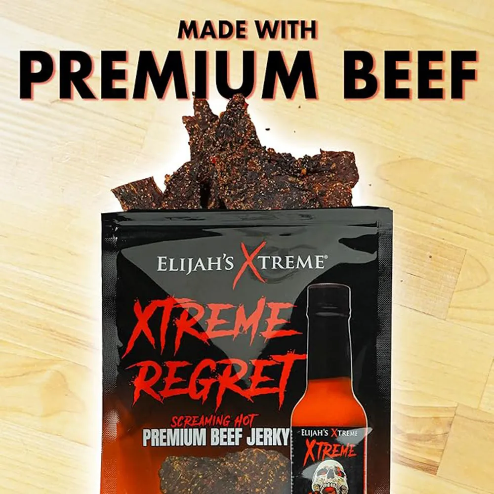 Elijah's Xtreme Xtreme Regret Spicy Beef Jerky 2 Oz Gluten Free EXSPICYRJERKY