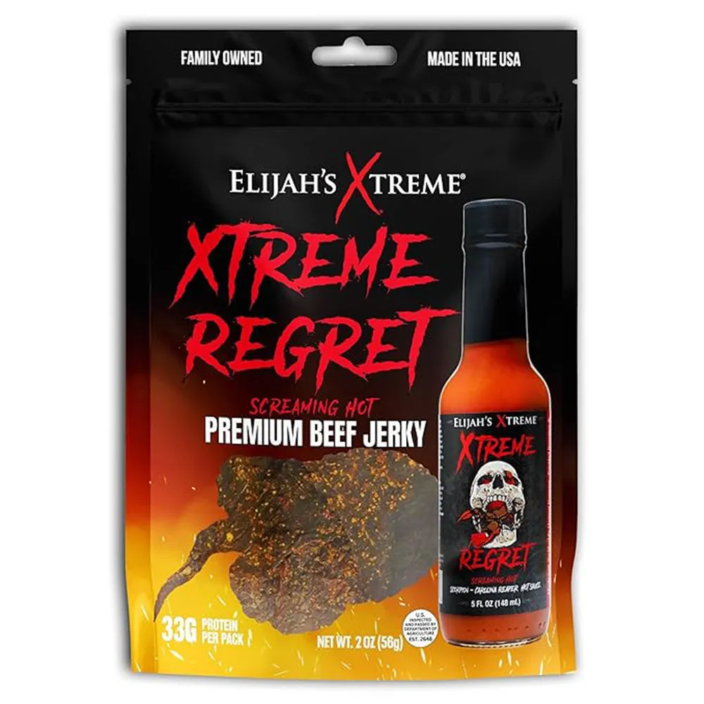 Elijah's Xtreme Xtreme Regret Spicy Beef Jerky 2 Oz Gluten Free EXSPICYRJERKY