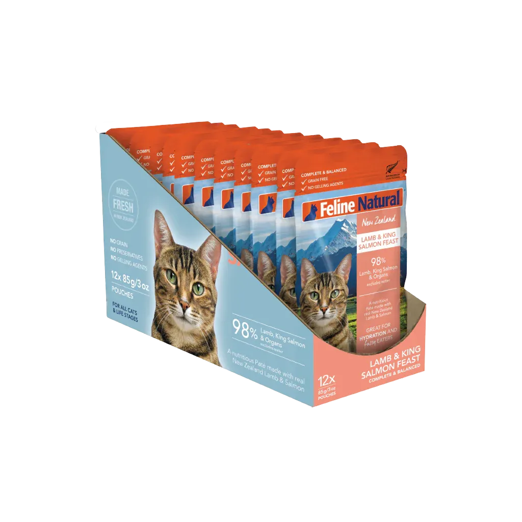 Feline Natural Lamb and Salmon Feast Wet Cat Food 85g X12