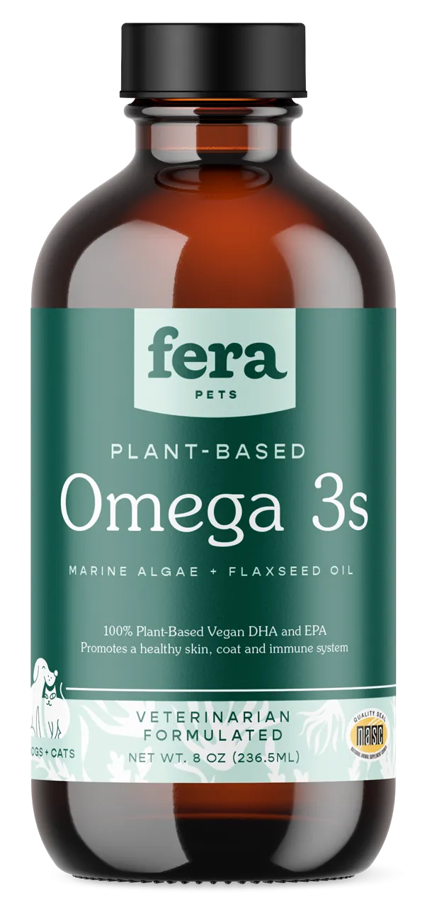 Fera Pet Organics Dog and Cat Supplement, Vegan Omega-3, 6, 9s Algae Oil