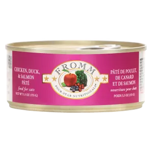 Fromm Four-Star Chicken, Duck & Salmon Pate Canned Cat Food, 5-oz