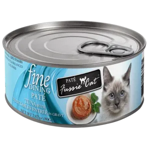 Fussie Cat Fine Dining Pate Tuna With Vegetables in Gravy Wet Cat Food, 2.82-oz