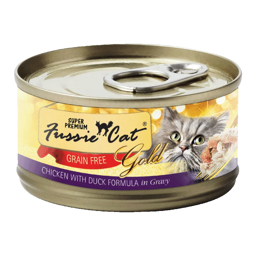 Fussie Cat Gold Label Chicken with Duck in Gravy 80g