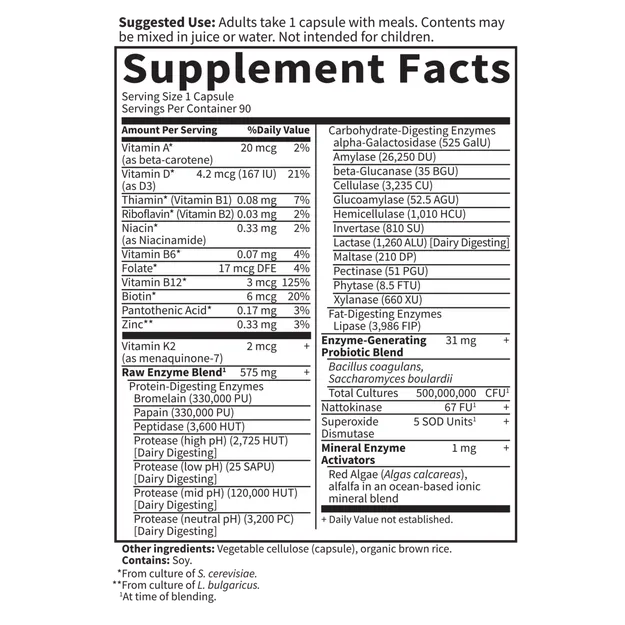 Garden Of Life Raw Enzymes Men 90 Veg Caps