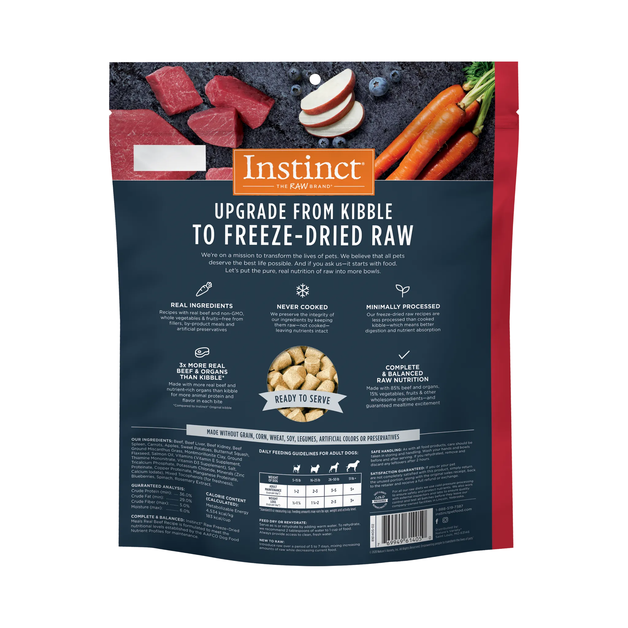 Instinct Raw Meals Freeze-Dried Beef Dog Food, 25-oz Bag