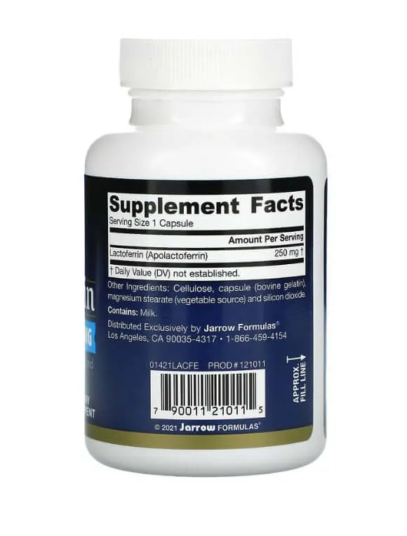 Lactoferrin, freeze-dried, 250 mg, 60 capsules, Jarrow Formulas