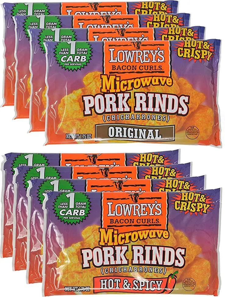 Lowrey's Bacon Curls Microwave Pork Rinds (Chicharrones)