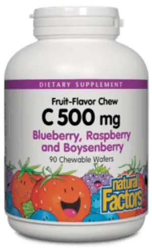 Natural Factors Vitamin C 500 mg Berry Chewables