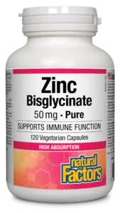 Natural Factors Zinc Bisglycinate 50mg (120Vcaps)