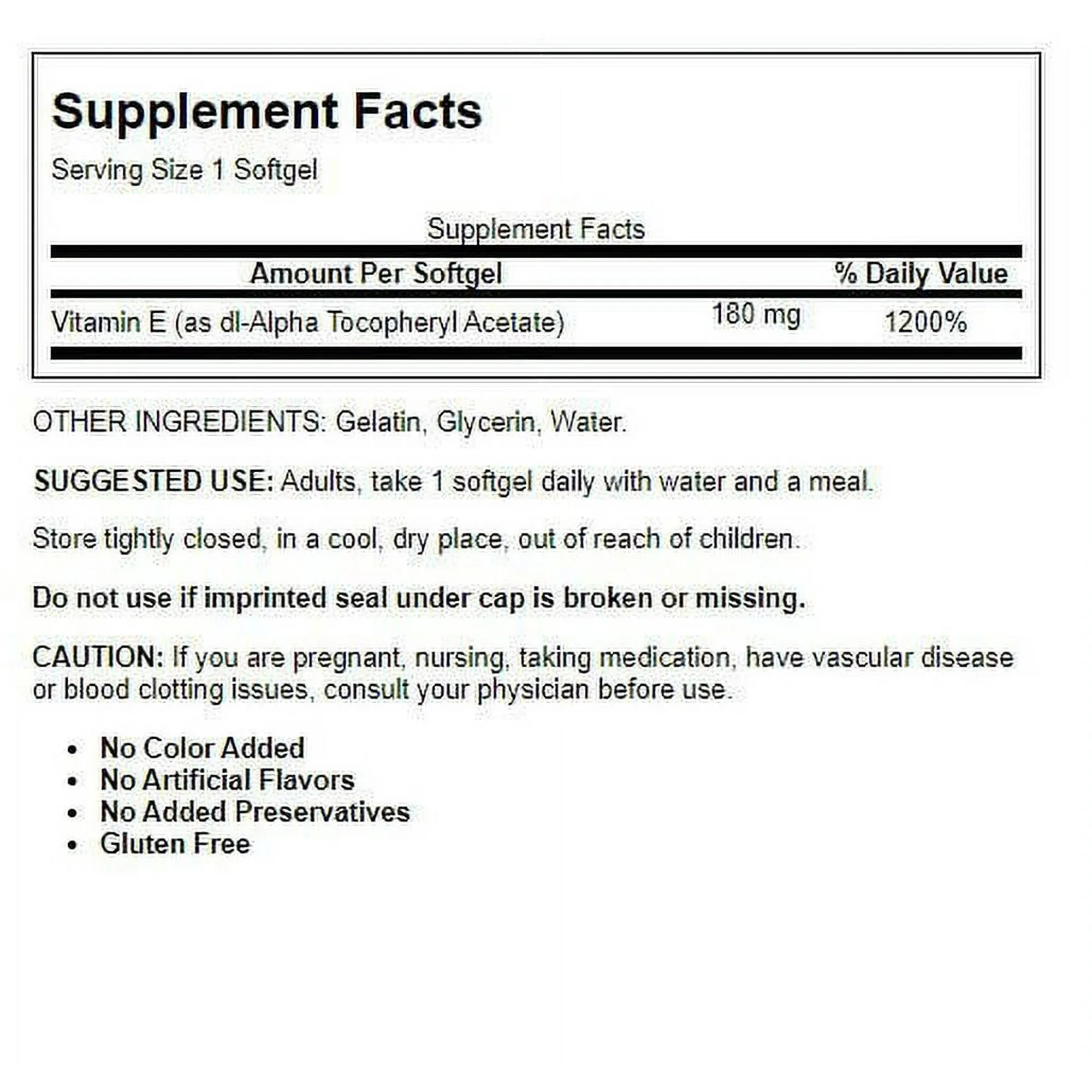 Nature Made E 400 180mg Softgels 100ct