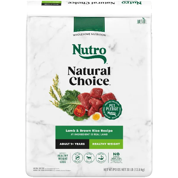 Nutro Natural Choice Lamb & Brown Rice Healthy Weight Adult Dry Dog Food, 30lb