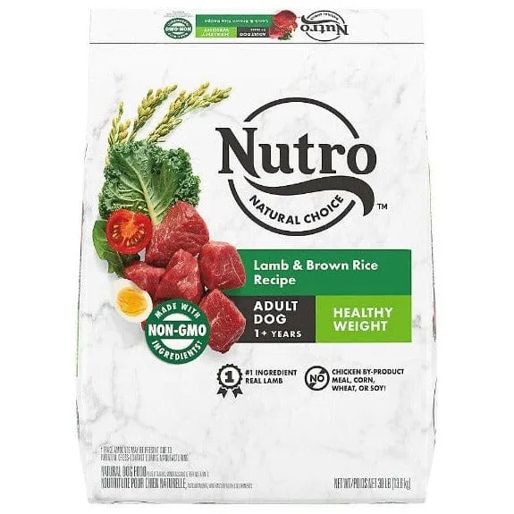 Nutro Natural Choice Lamb & Brown Rice Healthy Weight Adult Dry Dog Food, 30lb