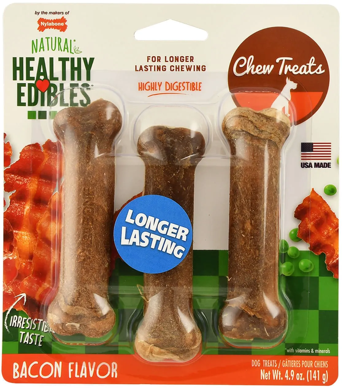 Nylabone Healthy Edibles, Regular (4.5"), 3 pack