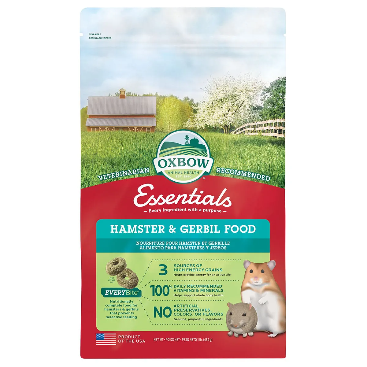 Oxbow Essentials Hamster & Gerbil Food 1lb