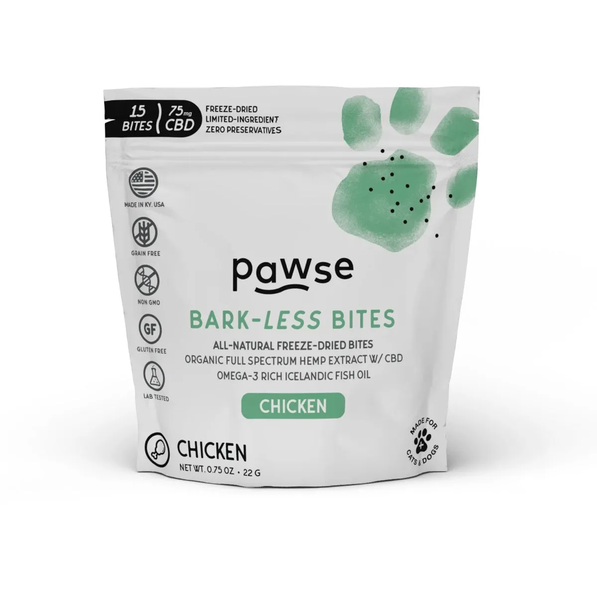 Pawse Bark-less Bites Chicken Treats 1oz (15 count)