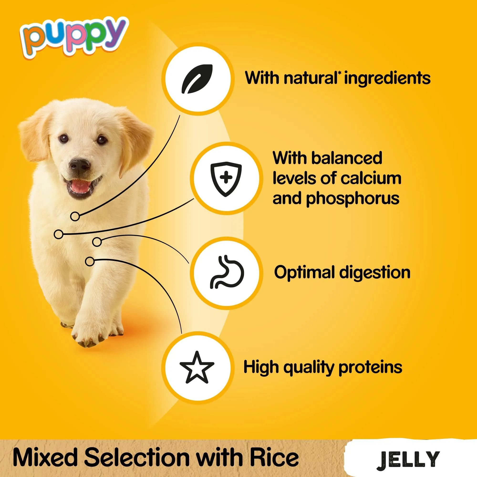 Pedigree | Puppy Wet Dog Food Pouches | Meat Selection In Jelly - 12 x 100g