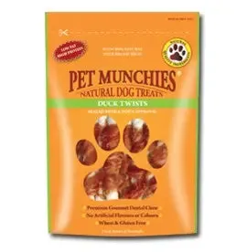 Pet Munchies 100% Natural Duck Twist Premium Dog Dental Chew Super Value Multi-Pack 8 x 80g