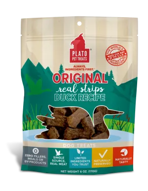 Plato Real Strips Duck Meat Bar Dog Treats