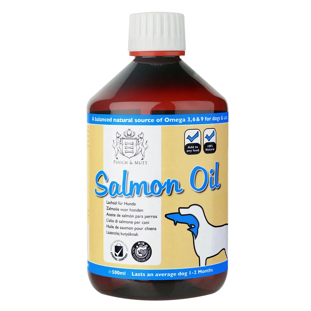 Pooch and Mutt Salmon Oil Dog Supplement 500ml