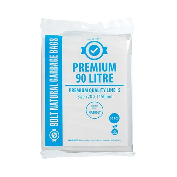 Premium Clear 90Lt Rubbish Bin Liners