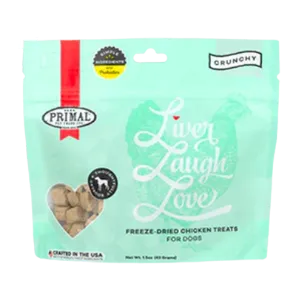 Primal Liver Laugh Love Chicken Freeze-Dried  Dog Treats 1.5 oz