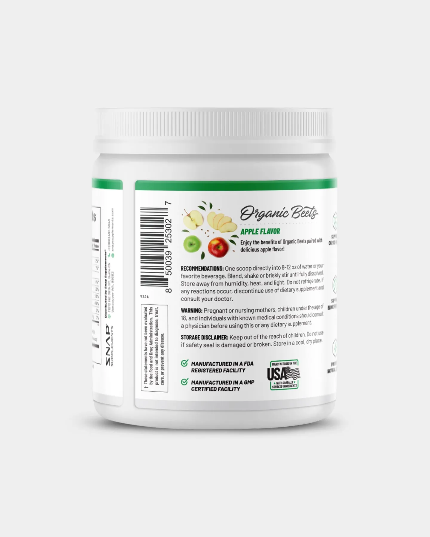 SNAP Supplements Nitric Oxide Organic Beets