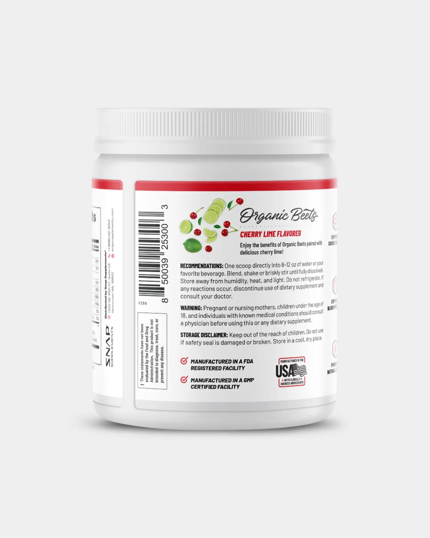 SNAP Supplements Nitric Oxide Organic Beets