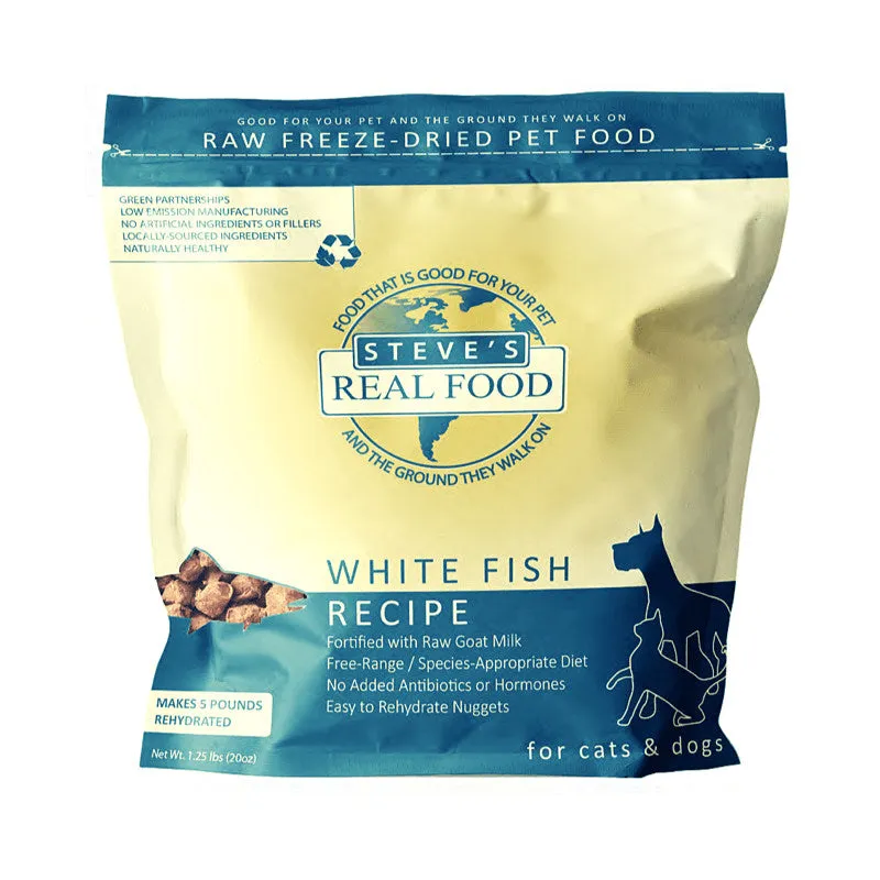 Steve's Real Food Freeze-Dried Whitefish for Cats & Dogs 1.25lb