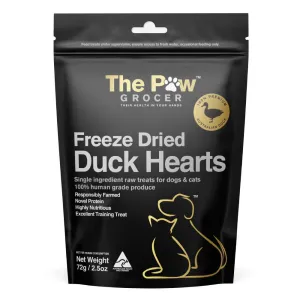 The Paw Grocer Dogs & Cats Treat Freeze Dried Duck Hearts 72g