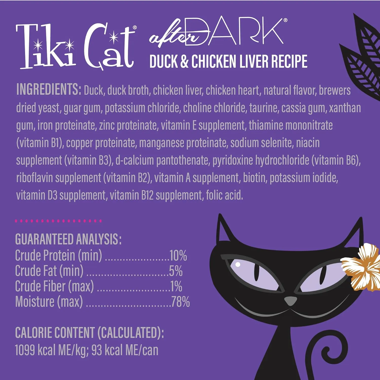 Tiki Cat After Dark Duck & Chicken Liver Pate Grain-Free Wet Food for Cats (3 oz x 12 cans )