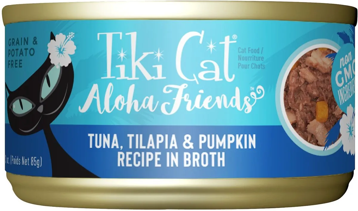 Tiki Cat Aloha Friends Tuna Tilapia Pumpkin (3 oz x 12 cans)