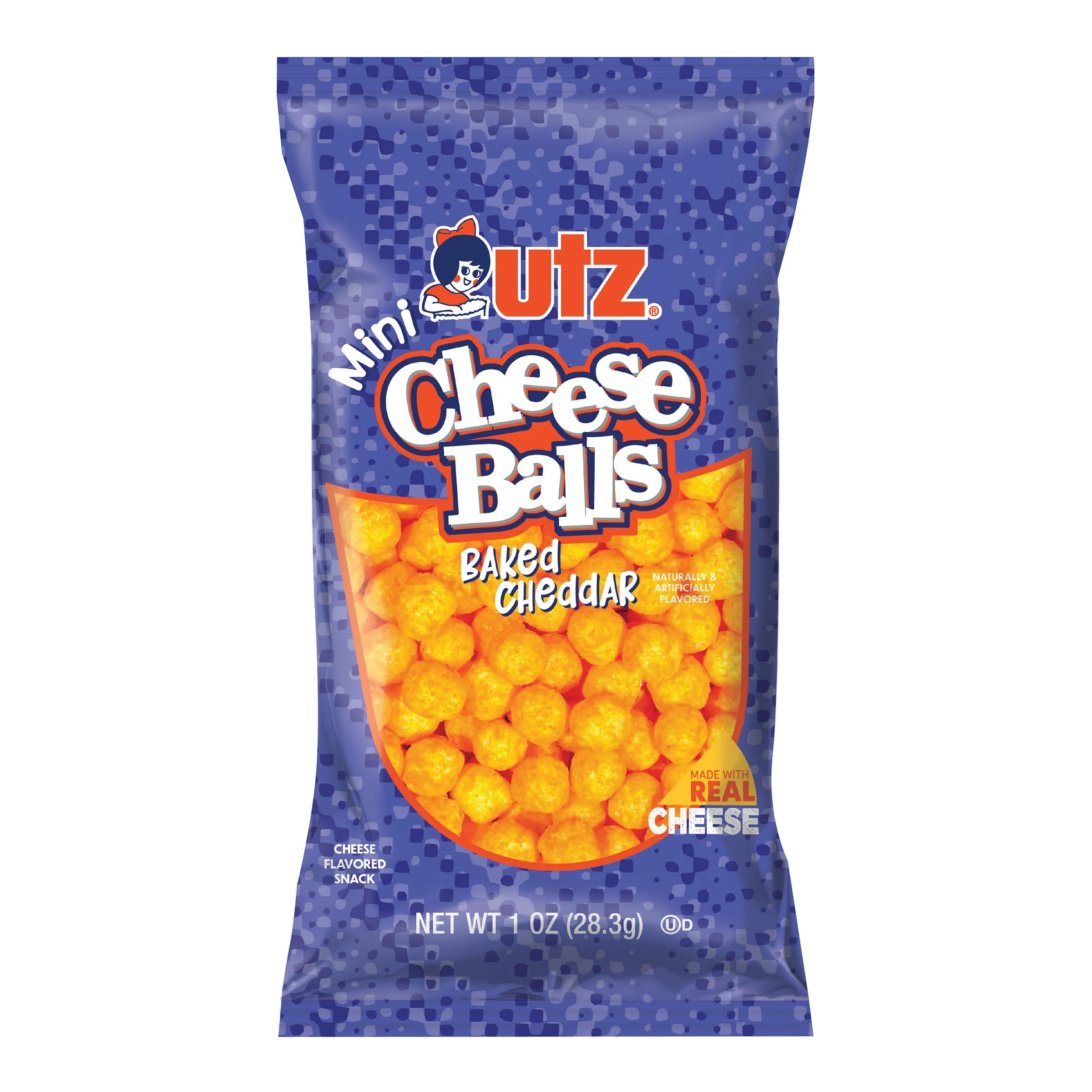 Utz Baked Cheddar Mini Cheese Balls, Multipack, 1 oz, 24 Count