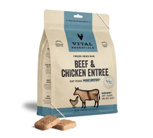 Vital Essentials Cat Freeze Dried Patties Beef Chicken Entree 8oz