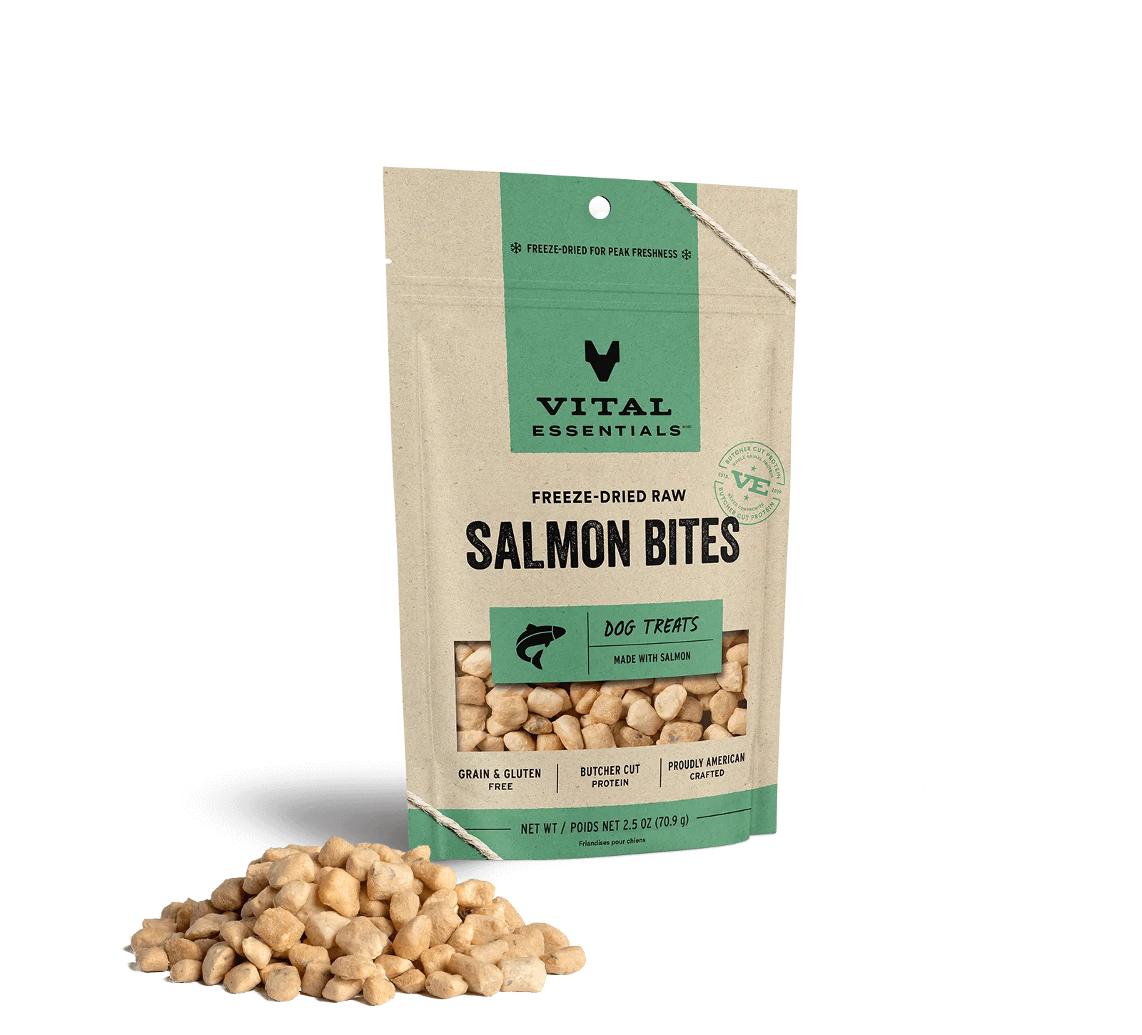 Vital Essentials Freeze-Dried Alaskan Salmon Bites Dog Treats