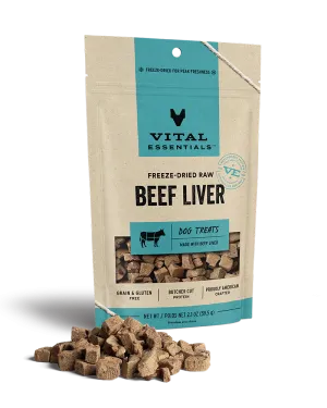 Vital Essentials Freeze-Dried Beef Liver Dog Treats 2.1oz