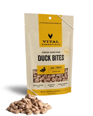 Vital Essentials Freeze-Dried Duck Bites Dog Treats 2oz