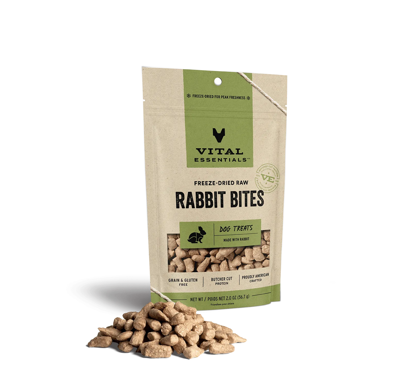 Vital Essentials Freeze-Dried Rabbit Bites Dog Treats