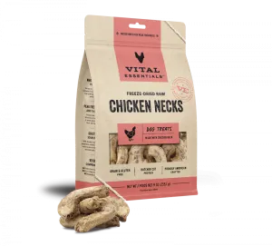 Vital Essentials Freeze Dried Raw Chicken Necks Dog Treats