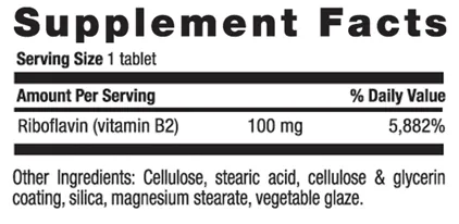 VITAMIN B-2 100 MG, 100 TAB